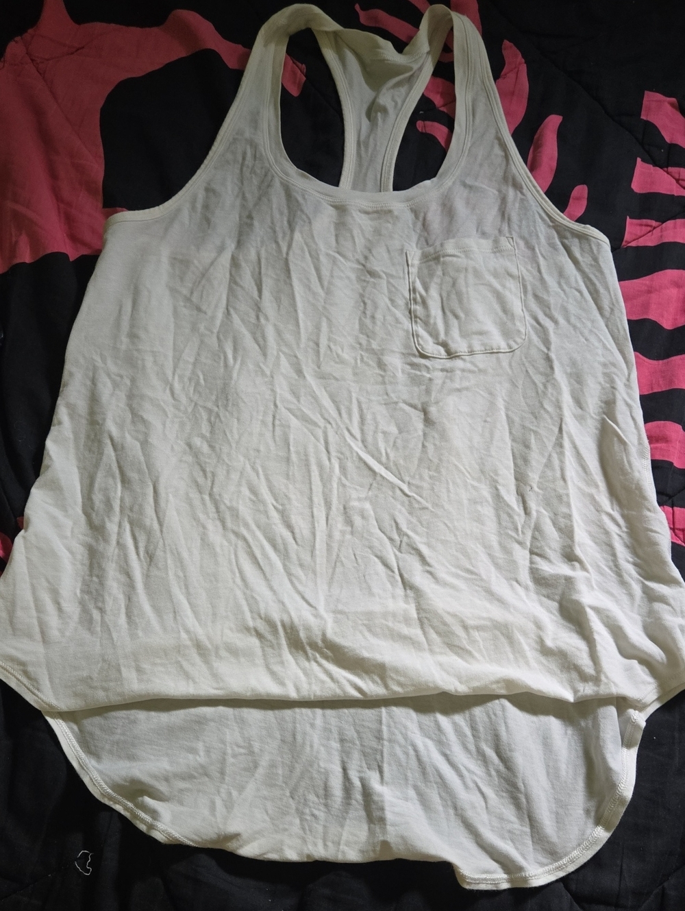 Lululemon Women’s White Racerback Tank Top with Pocket..tags Cut Out